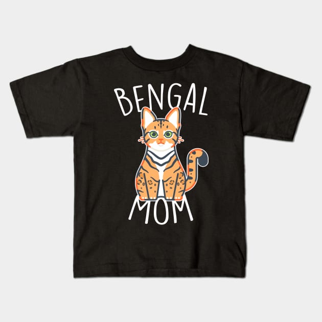 Bengal Cat Mom Kids T-Shirt by Psitta
